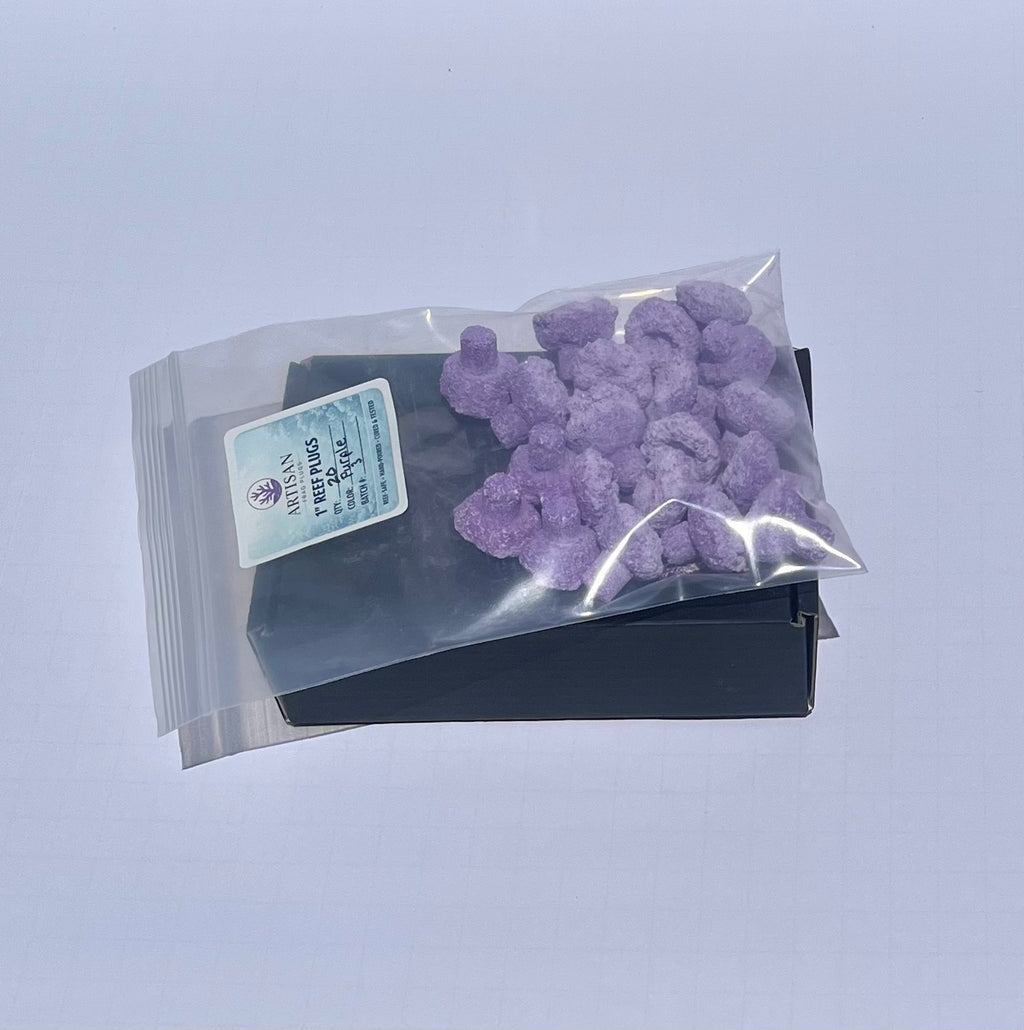 Purple Aragonite Frag Plugs for Coral Propagation – 1 Inch Frag Plugs