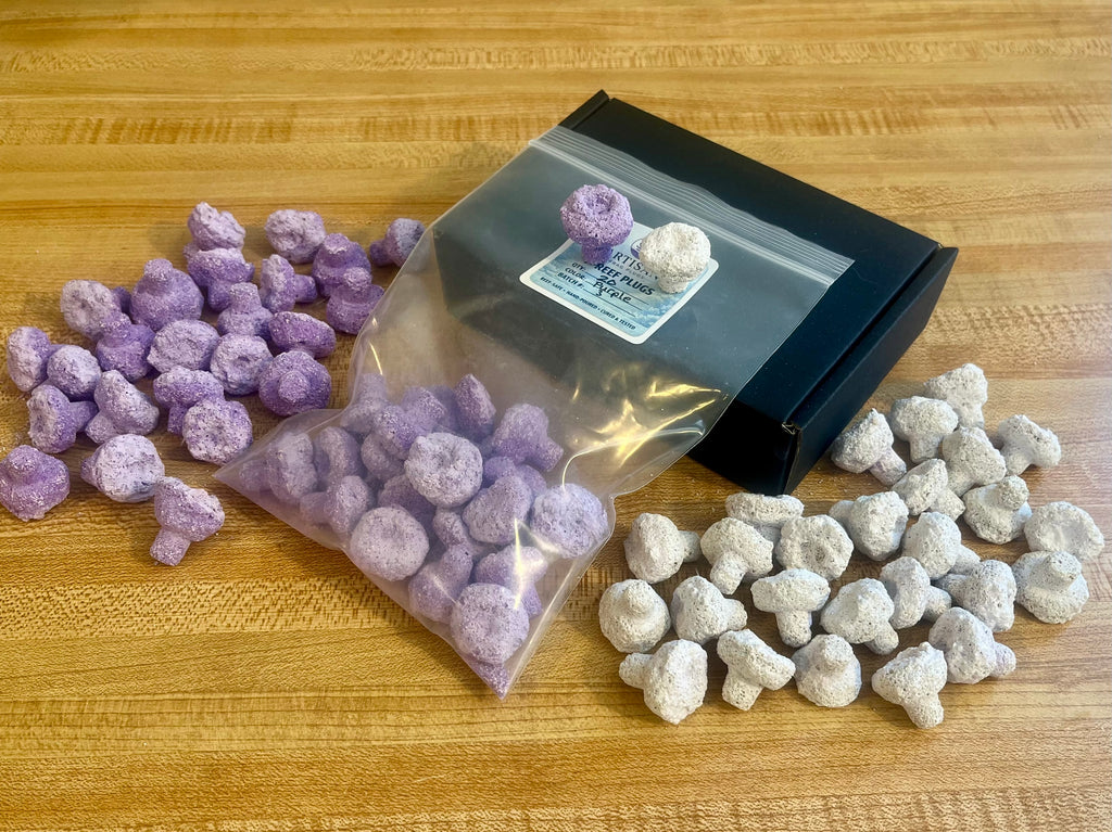 Frag Mount Variety Pack – Aragonite Frag Plugs & Frag Discs